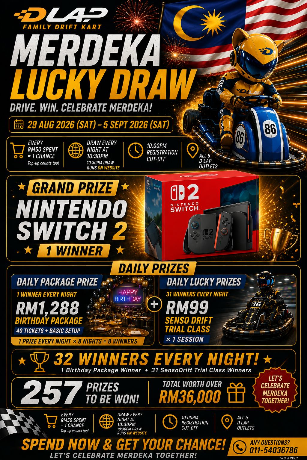 [ENDED] 🇲🇾 D Lap Merdeka Lucky Draw 2026! Spend RM50 & Stand a Chance to Win a Nintendo Switch 2 🎮